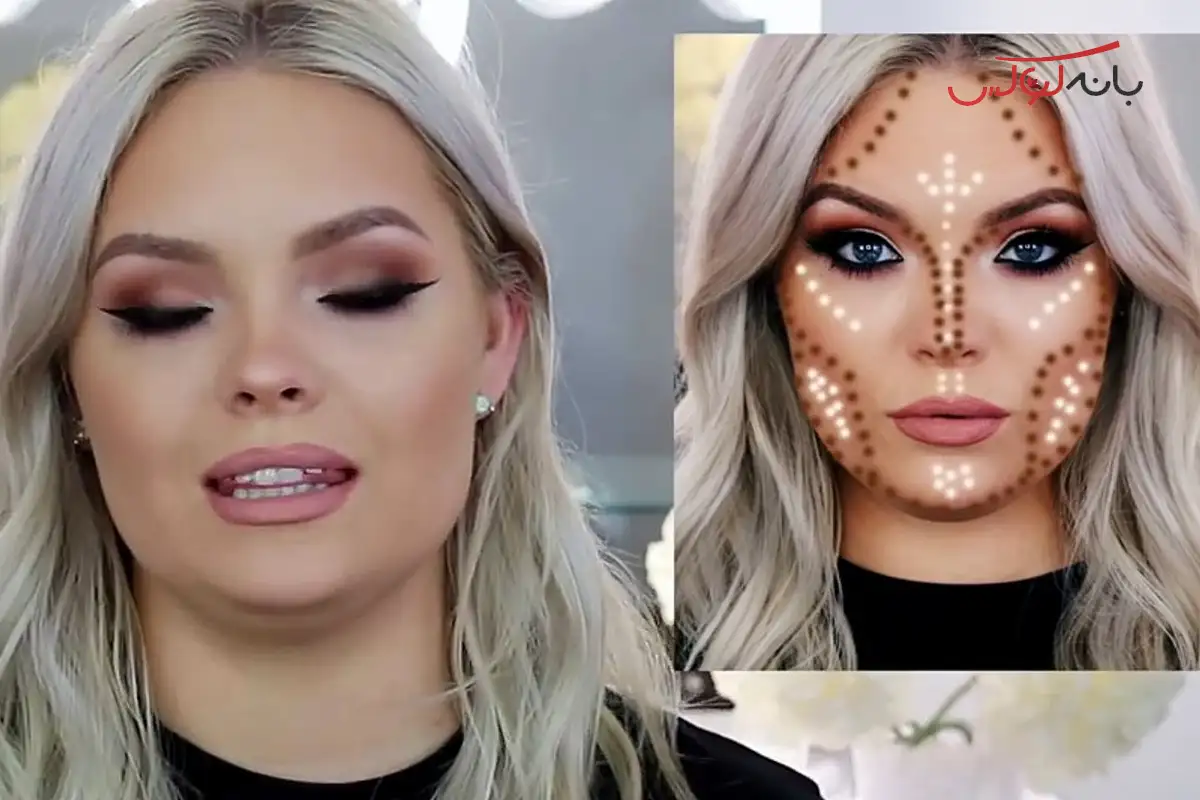 ترفند کانتورینگ برای صورت دایره با پوست گندمی