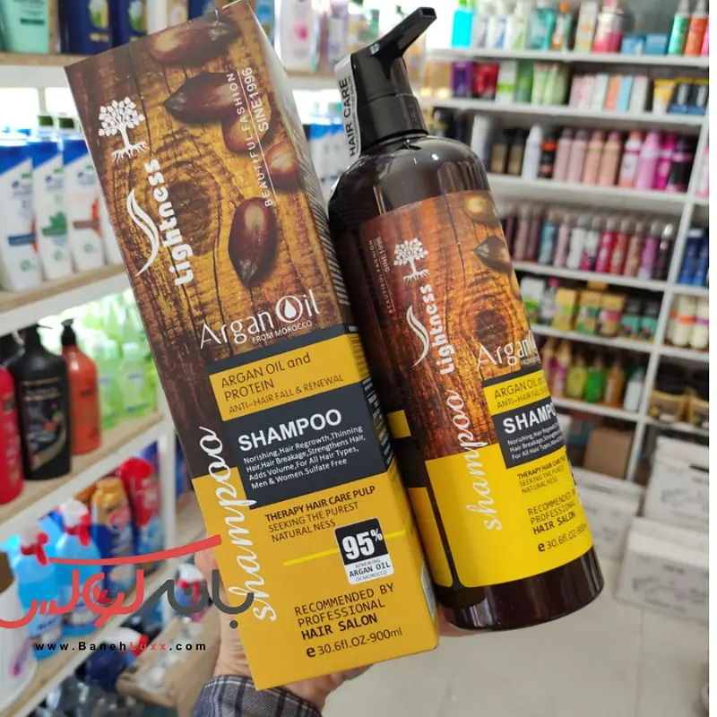 ویژگی‌های شامپو آرگان لایتنس اصل بدون سولفات ضد ریزش و تقویت کننده مو